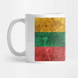 Vintage Aged and Scratched Lithuanian Flag Mug